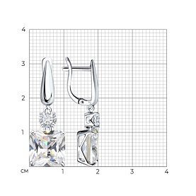 Серьги SOKOLOV - Серебро 925, Фианит (арт. 94022278)