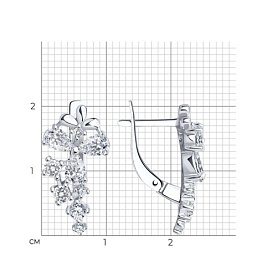Серьги SOKOLOV - Серебро 925, Фианит (арт. 94020340)