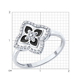 Кольцо SOKOLOV - Серебро 925, Фианит, Эмаль (арт. 94014642)