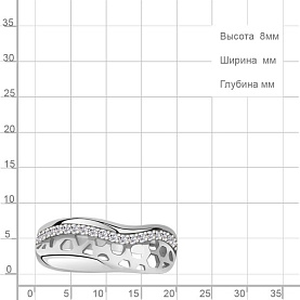 Кольцо Аквамарин - Серебро 925, Фианит (арт. 600810А.5)