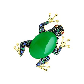 Брошь SOKOLOV - Серебро 925, Кварц, Фианит (арт. 83040023)