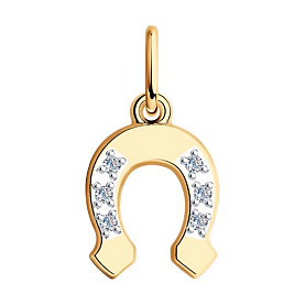 Подвеска SOKOLOV - Золото 585, Фианит (арт. 034845)