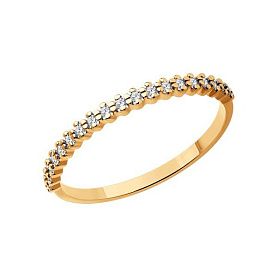 Кольцо SOKOLOV - Золото 585, Фианит (арт. 019107)