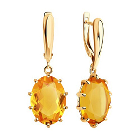 Серьги SOKOLOV - Золото 585, Цитрин (арт. 728829)