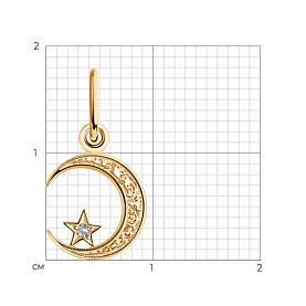 Подвеска SOKOLOV - Золото 585, Фианит (арт. 030054)