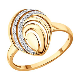 Кольцо SOKOLOV - Золото 585, Фианит (арт. 019843)