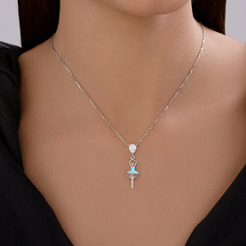 Колье SOKOLOV - Серебро 925, Фианит, Эмаль (арт. 94071200)