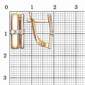 Серьги Красная пресня - Серебро 925, Фианит (арт. 33815239Д)