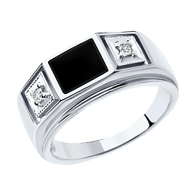 Кольцо SOKOLOV - Серебро 925, Фианит, Эмаль (арт. 94010437)