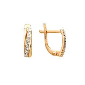 Серьги ЮФ Династия - Золото 585, Фианит (арт. 000572-1102)