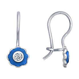 Серьги SOKOLOV - Серебро 925, Фианит, Эмаль (арт. 94021636)
