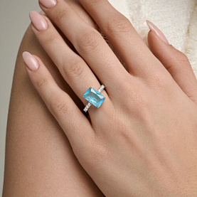 Кольцо SOKOLOV - Серебро 925, Кварц, Фианит (арт. 94015008)