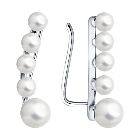 Серьги SOKOLOV - Серебро 925, Жемчуг имитация (арт. 94026789)