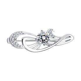 Брошь SOKOLOV - Серебро 925, Фианит (арт. 94040001)