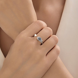 Кольцо Diamant - Серебро 925, Жемчуг культивированный, Фианит (арт. 94-210-02186-1)