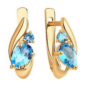 Серьги SOKOLOV - Золото 585, Топаз (арт. 725410)