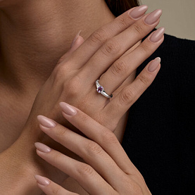 Кольцо SOKOLOV - Серебро 925, Аметист, Фианит (арт. 92014859)