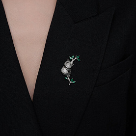 Брошь SOKOLOV - Серебро 925, Фианит, Эмаль (арт. 94040345)