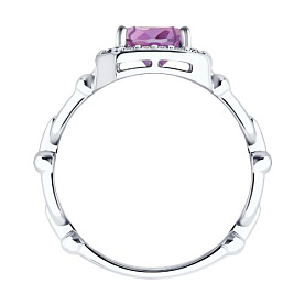 Кольцо SOKOLOV - Серебро 925, Аметист, Фианит (арт. 92014749)