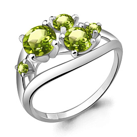 Кольцо Аквамарин - Серебро 925, Хризолит (арт. 6508807.5)