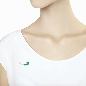 Брошь SOKOLOV - Золото 585, Агат (арт. 740207)