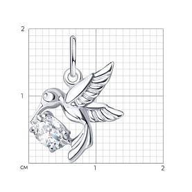 Подвеска SOKOLOV - Серебро 925, Фианит (арт. 94032068)