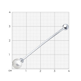 Брошь Diamant - Серебро 925, Жемчуг синтетический (арт. 94-140-02370-1)