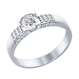 Кольцо SOKOLOV - Серебро 925, Фианит (арт. 94013645)