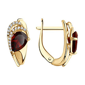 Серьги Diamant - Серебро 925, Гранат, Фианит (арт. 93-320-00548-2)