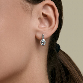 Серьги SOKOLOV - Серебро 925, Топаз, Фианит (арт. 92023286)