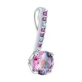 Подвеска SOKOLOV - Серебро 925, Синтетический ситалл , Фианит (арт. 92030547)