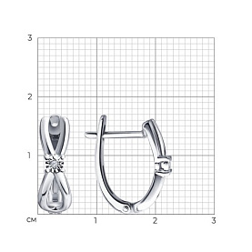Серьги SOKOLOV - Серебро 925, Бриллиант (арт. 87020129)