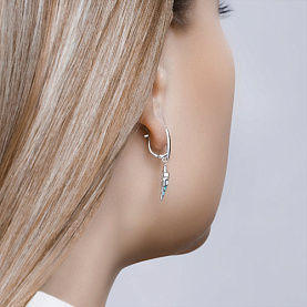 Серьги SOKOLOV - Серебро 925, Фианит, Эмаль (арт. 94022984)