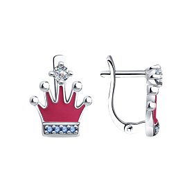 Серьги SOKOLOV - Серебро 925, Фианит, Эмаль (арт. 94023545)