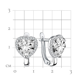 Серьги Talant - Серебро 925, Swarovski , Фианит (арт. 14-72-000S-15875)