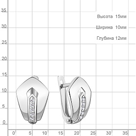 Серьги Аквамарин - Серебро 925, Фианит (арт. 401043А.5)