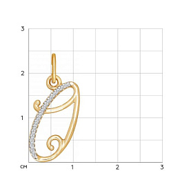 Подвеска SOKOLOV - Золото 585, Фианит (арт. 034537)