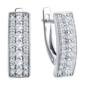 Серьги SOKOLOV - Серебро 925, Фианит (арт. 94027265)