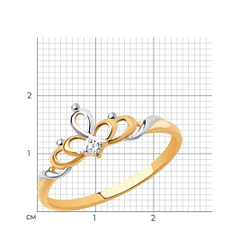 Кольцо SOKOLOV - Золото 375, Фианит (арт. 31-110-01003-1)