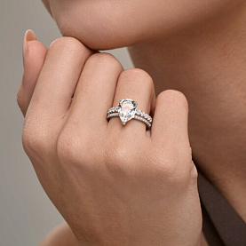 Кольцо SOKOLOV - Серебро 925, Горный хрусталь, Фианит (арт. 92014876)