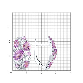 Серьги SOKOLOV - Серебро 925, Аметист, Фианит (арт. 92020173)