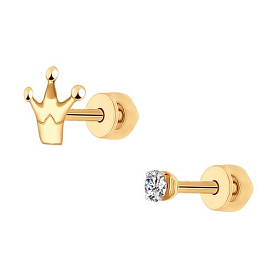 Серьги SOKOLOV - Золото 375, Фианит (арт. 027271-4)