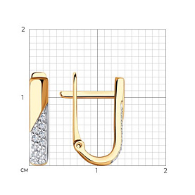 Серьги SOKOLOV - Золото 585, Фианит (арт. 028573)