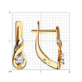 Серьги SOKOLOV - Золото 585, Фианит (арт. 028282)