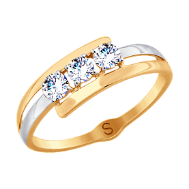 Кольцо SOKOLOV - Золото 375, Фианит (арт. 017900-4)