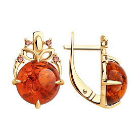 Серьги SOKOLOV - Серебро 925, Янтарь (арт. 83020365)