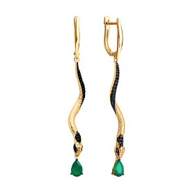 Серьги SOKOLOV - Серебро 925, Агат, Фианит (арт. 92023073)