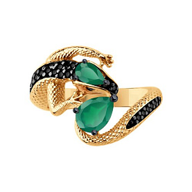 Кольцо SOKOLOV - Серебро 925, Агат, Фианит (арт. 92014564)