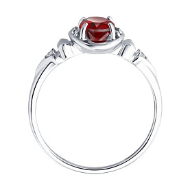 Кольцо SOKOLOV - Серебро 925, Гранат, Фианит (арт. 92014884)