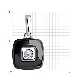 Подвеска Diamant - Серебро 925, Керамика, Фианит (арт. 94-130-01278-1)